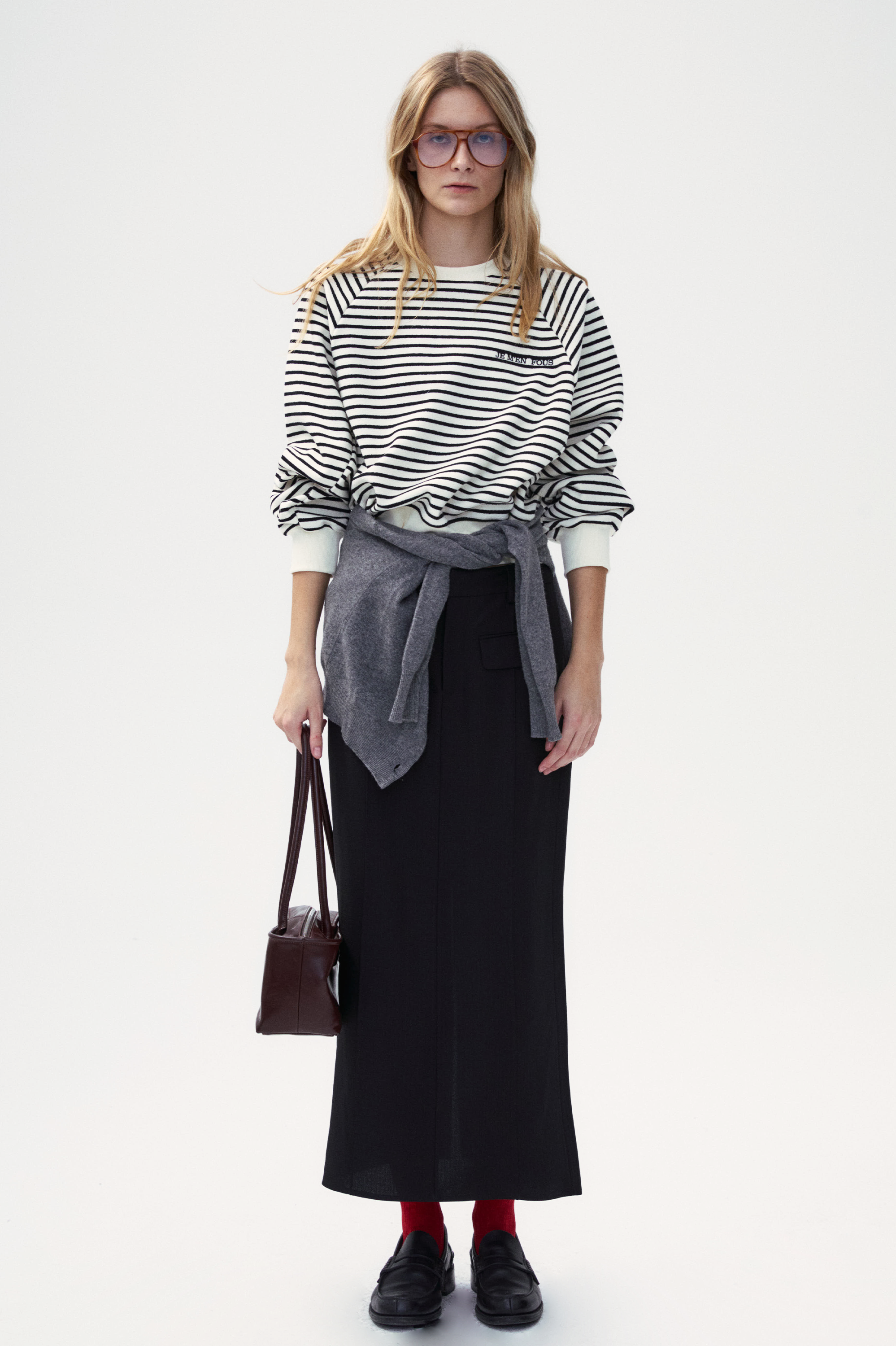 "Bon Voyage" Capsule Collection - "JE M'EN FOUS" Embroidered Sweatshirt