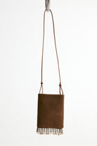 Majorelle Shell Suede Mini Bag-Camel Brown