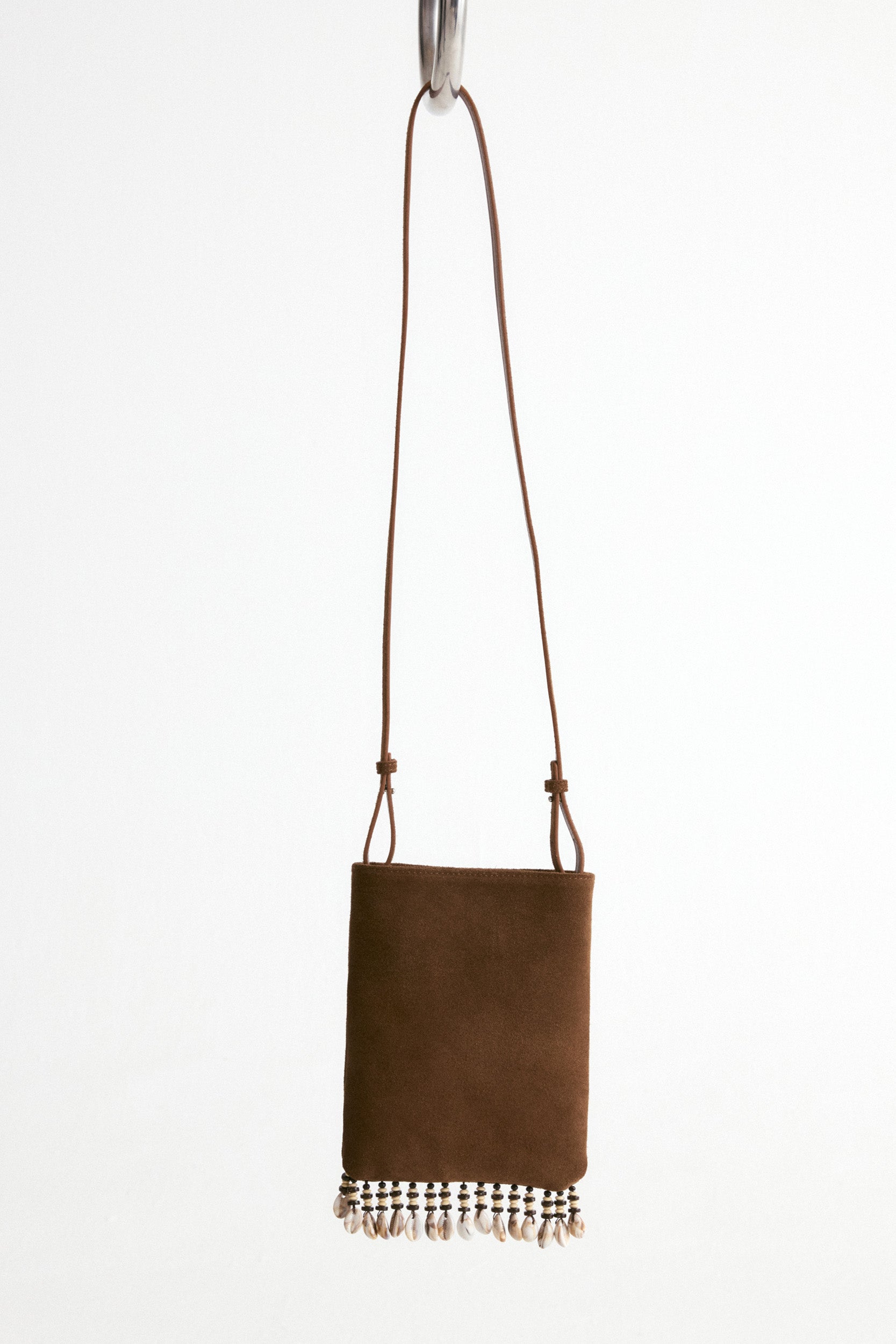 Majorelle Shell Suede Mini Bag-Camel Brown