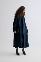 Oversized Double-faced Scarf Coat Navy