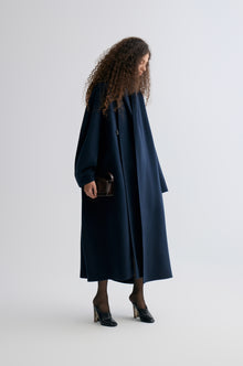 Oversized Double-faced Scarf Coat Navy