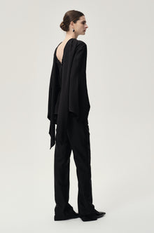 Reversible Scarf Blouse Black