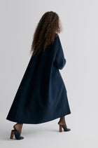 Oversized Double-faced Scarf Coat Navy