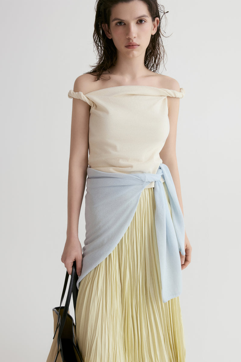 Dry Loop Terry Twisted Tank Top-Ivory