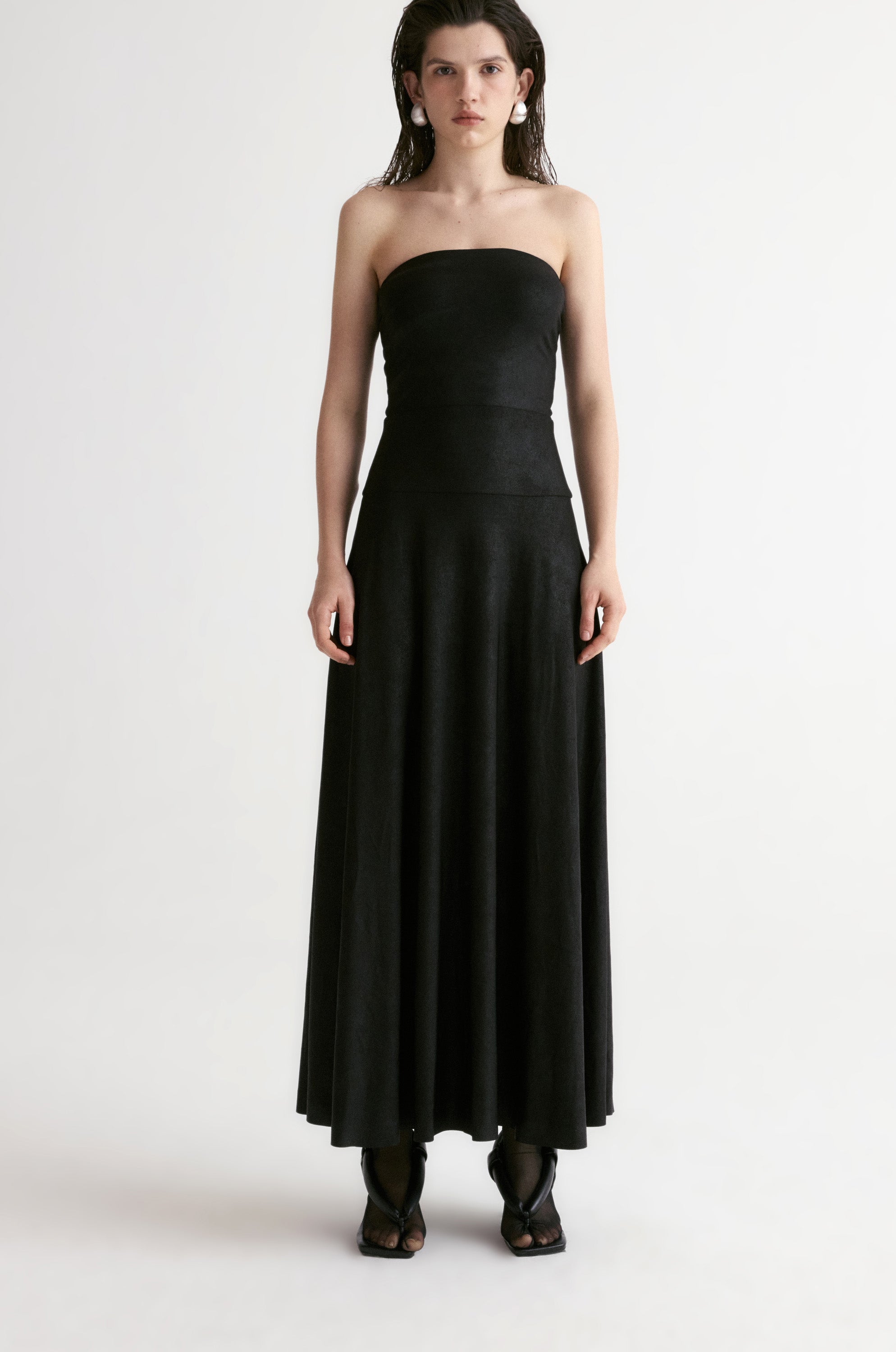 Strapless Jersey Maxi Dress