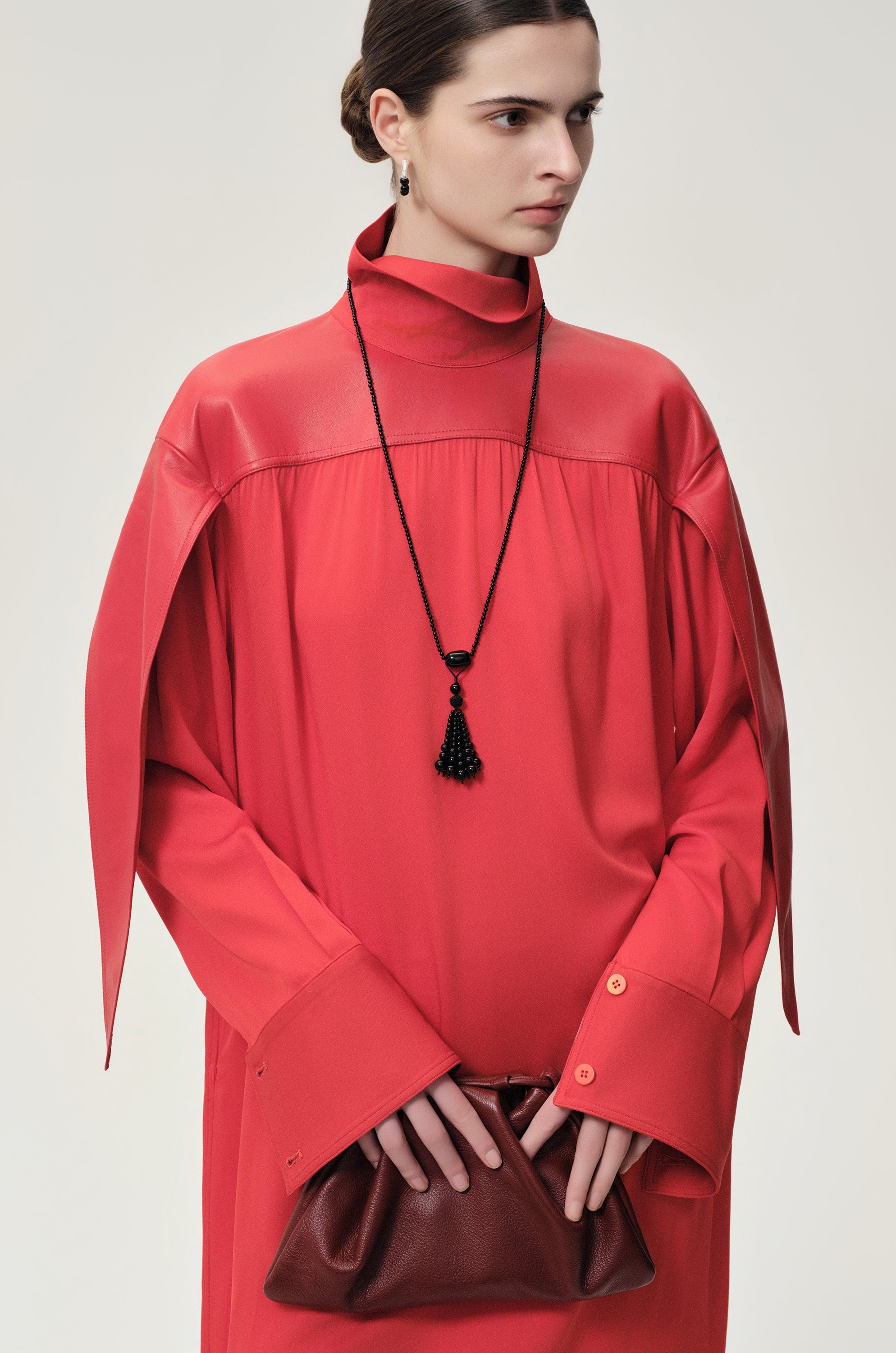 Nyx tasseled onyx necklace
