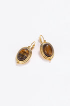 Gold-tone tiger's eye drop earrings