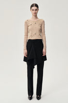 Layered Skirt Trousers Black