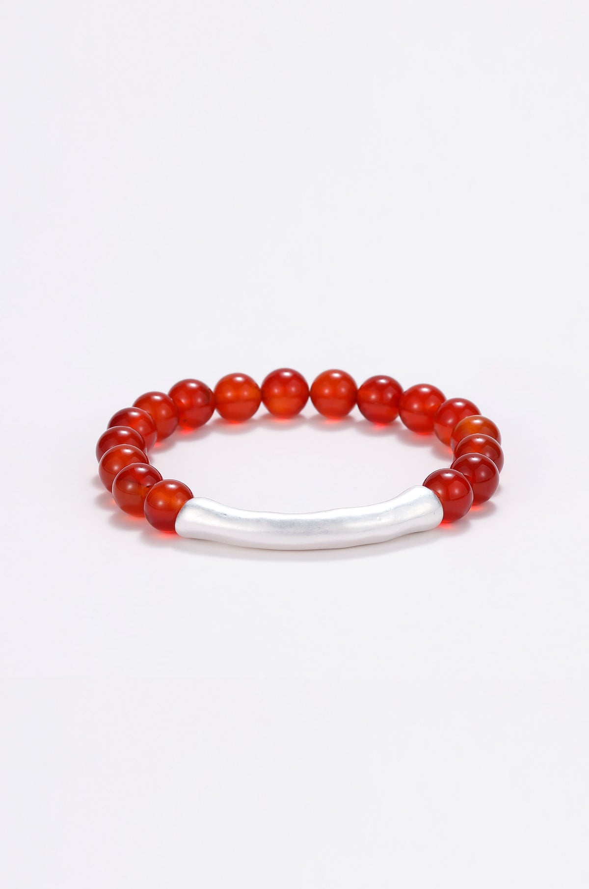 Magma carnelian and silver bracelet