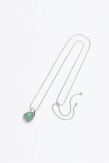 Moonstone silver egg necklace