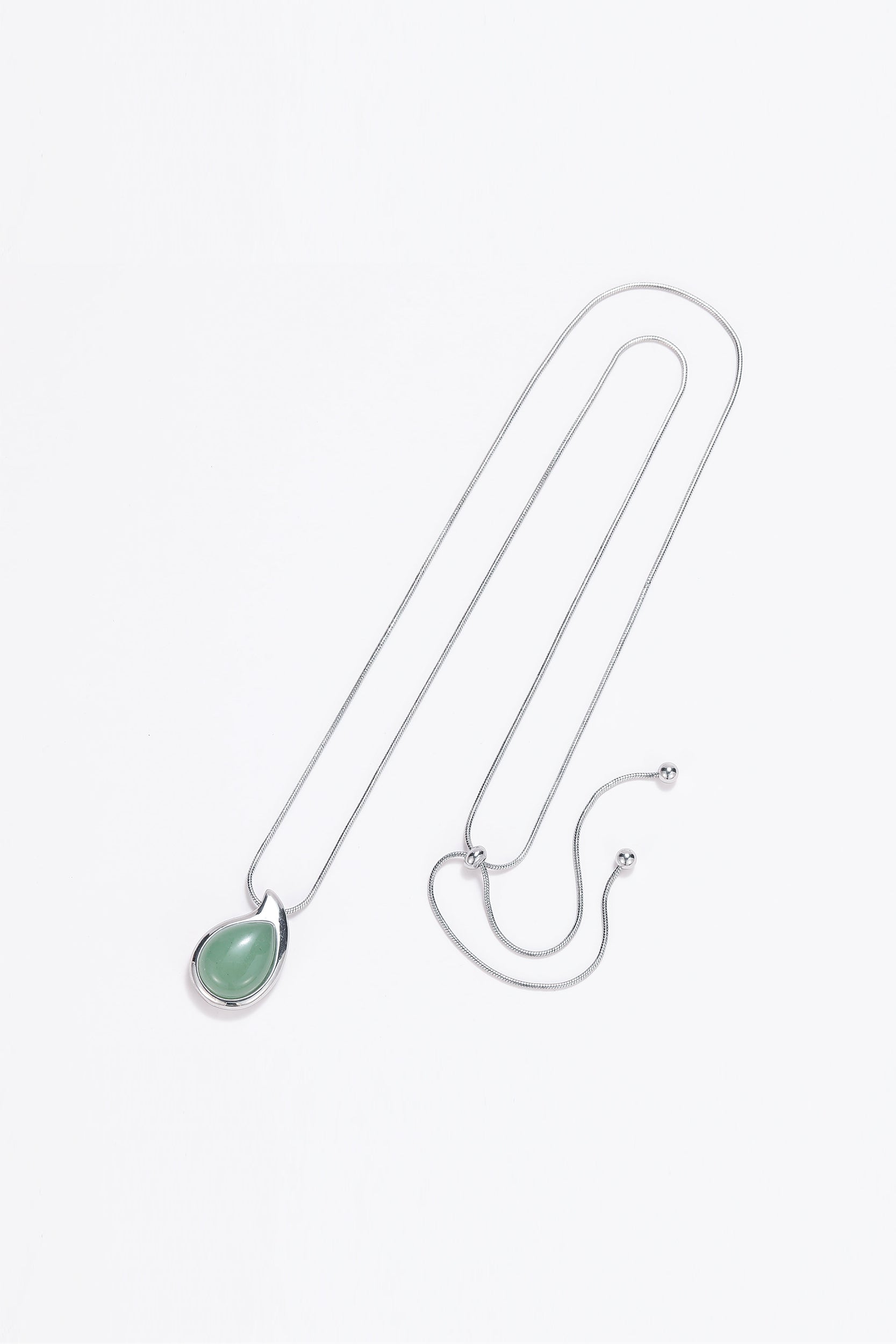 Moonstone silver egg necklace
