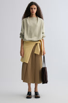 Cotton Panelled Sweater Stone Green