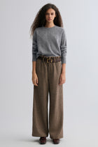 Check Wide-leg Trousers