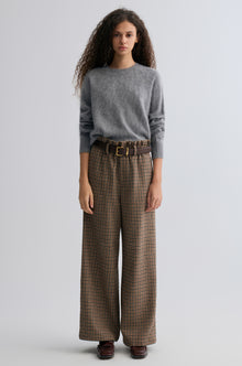 Check Wide-leg Trousers