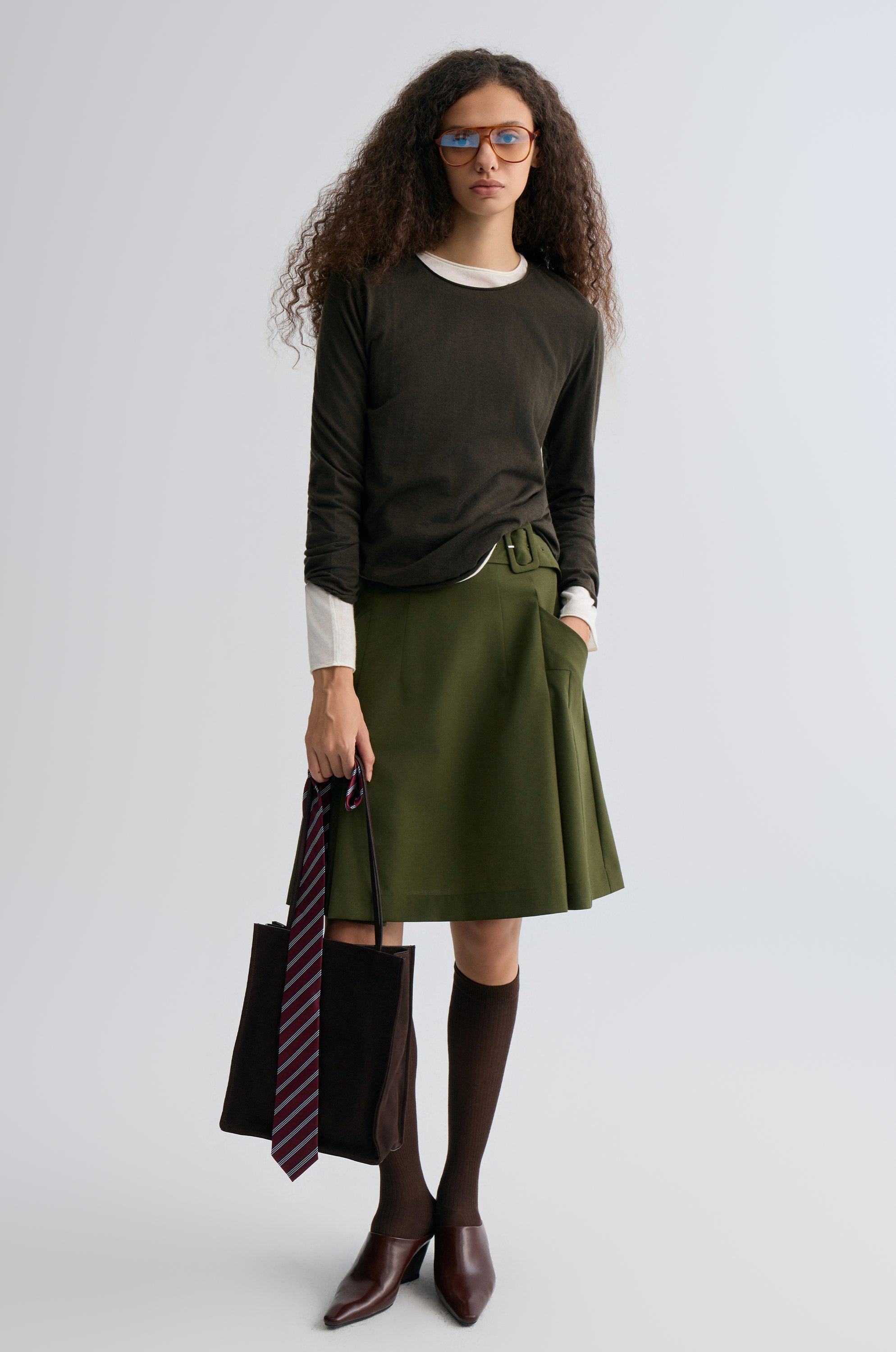 Cloudlike Knit Soft Crewneck Black Olive