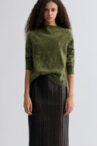 Plush Boxy  Brushed Cashmere Sweater Moutain Green