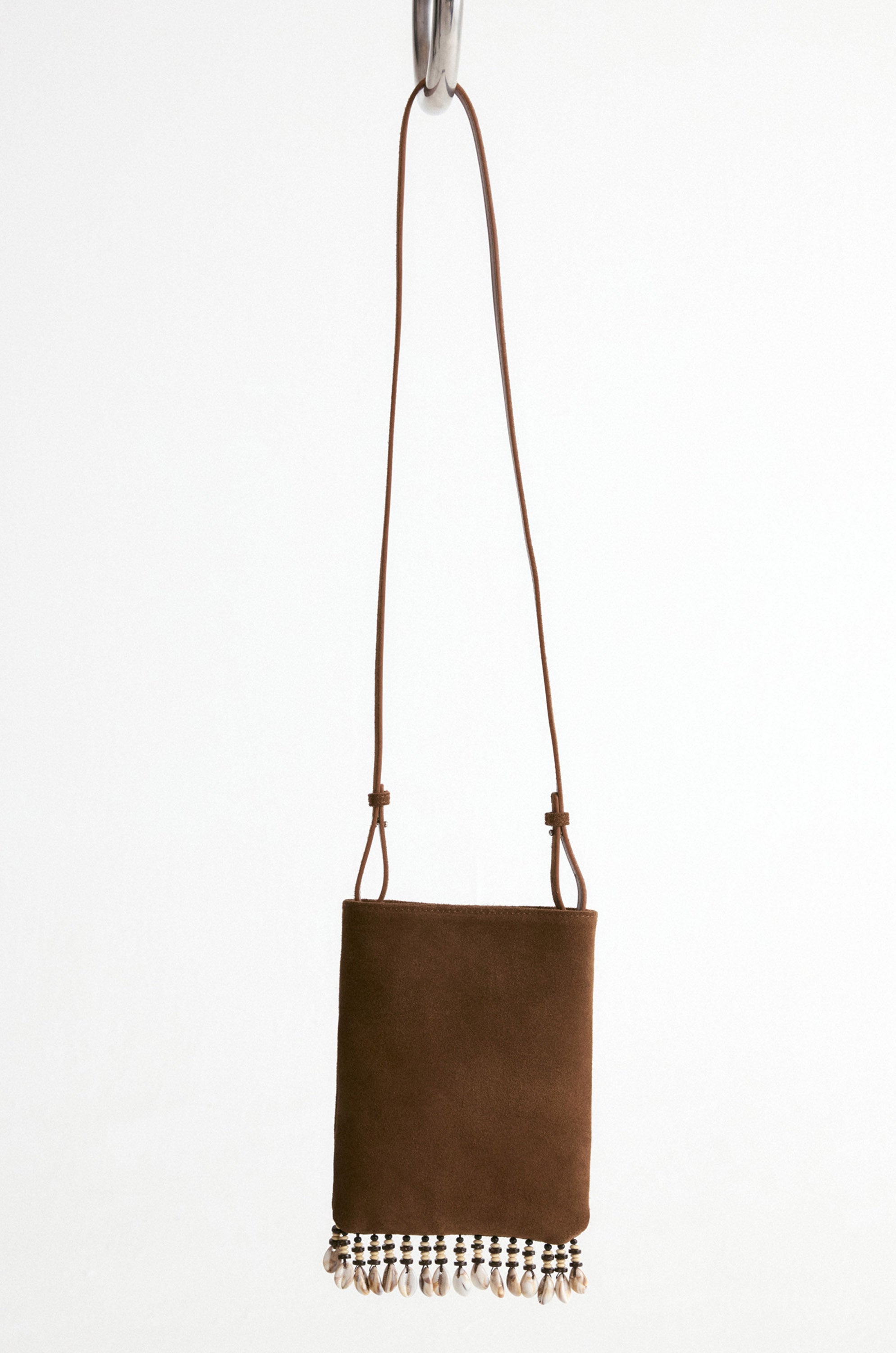 Majorelle Shell Suede Mini Bag-Camel Brown