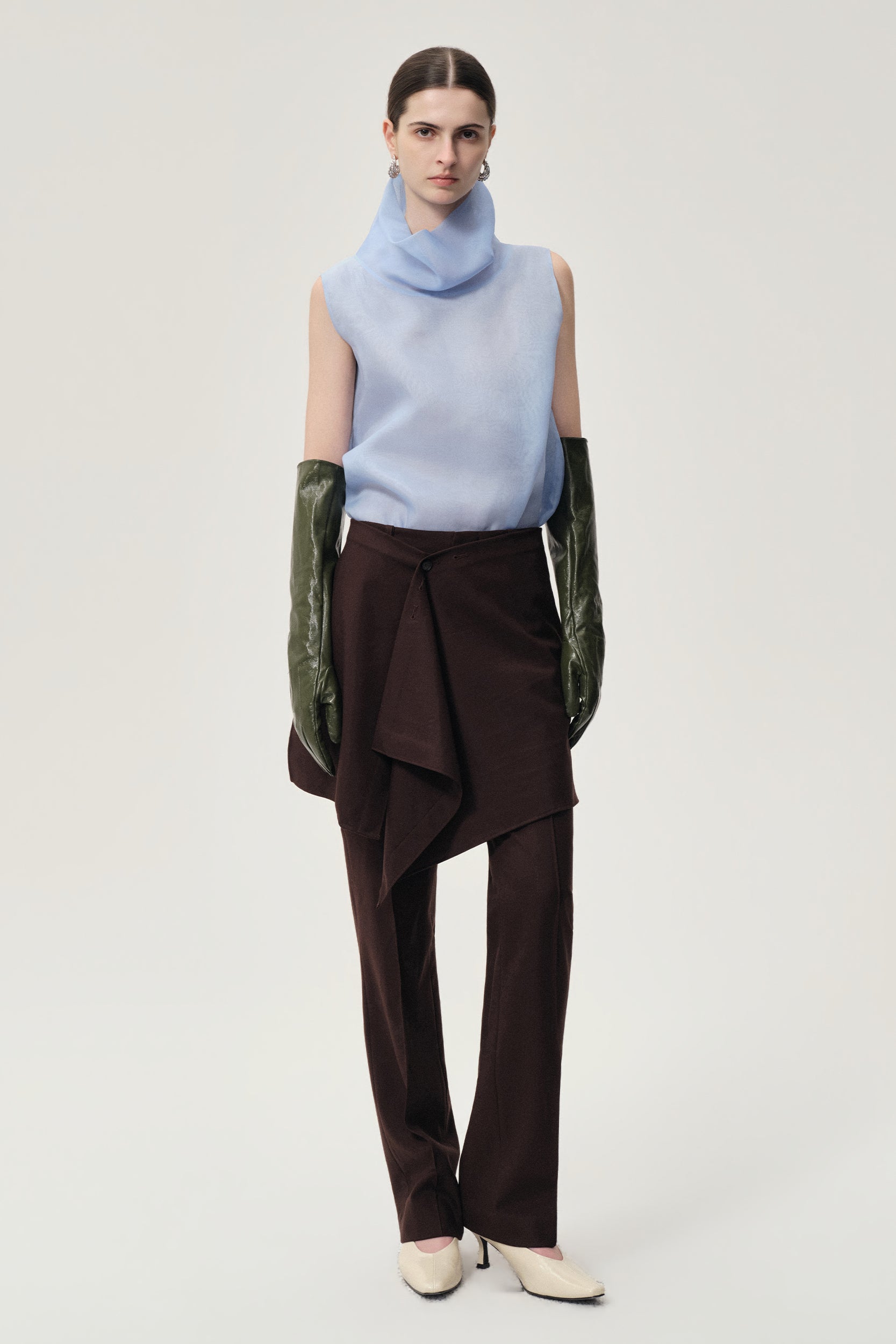Layered Skirt Trousers Rum