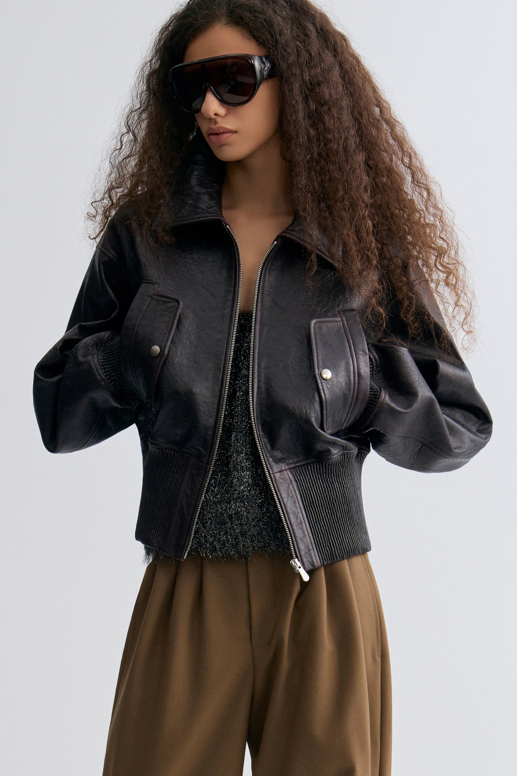 Leather Bomber Jacket