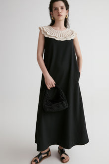 Majorelle Hand-Crochet Collar Dress