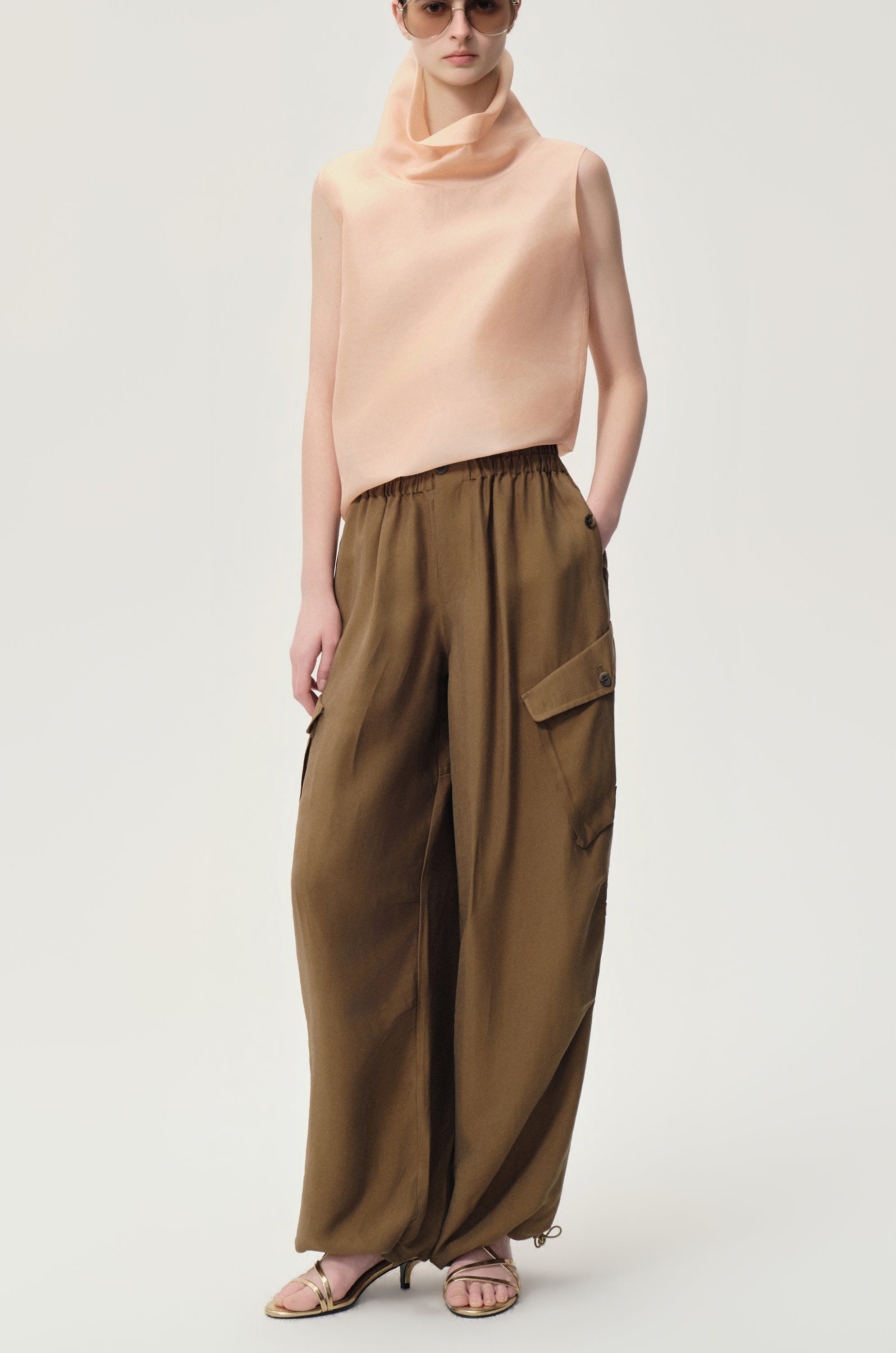 Drift Baggy Cargo Trousers Hazel