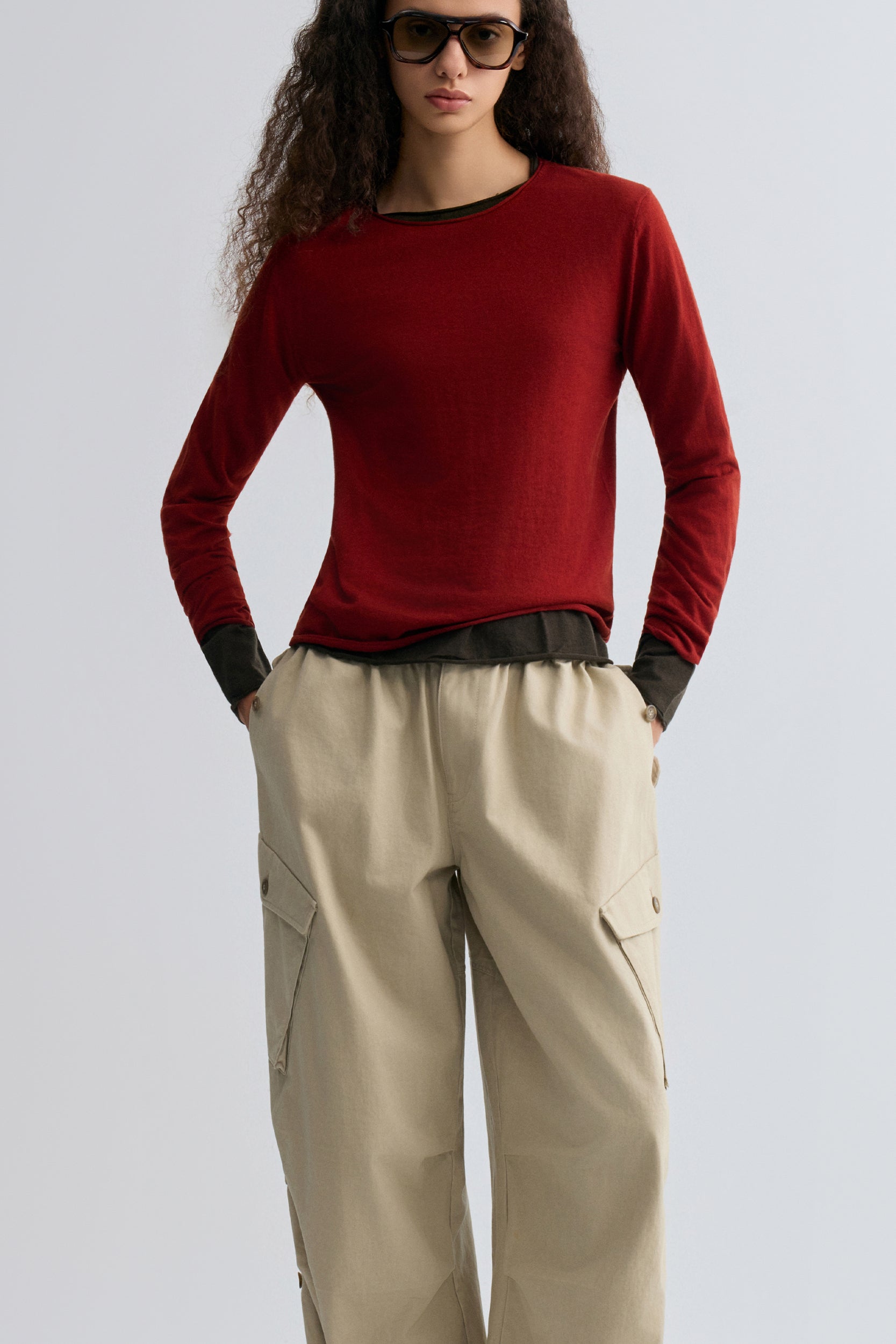 Cloudlike Knit Soft Crewneck Ruby Red