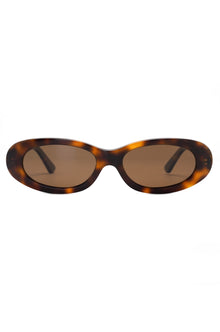 Audrey Oval-frame Sunglasses-Havana brown
