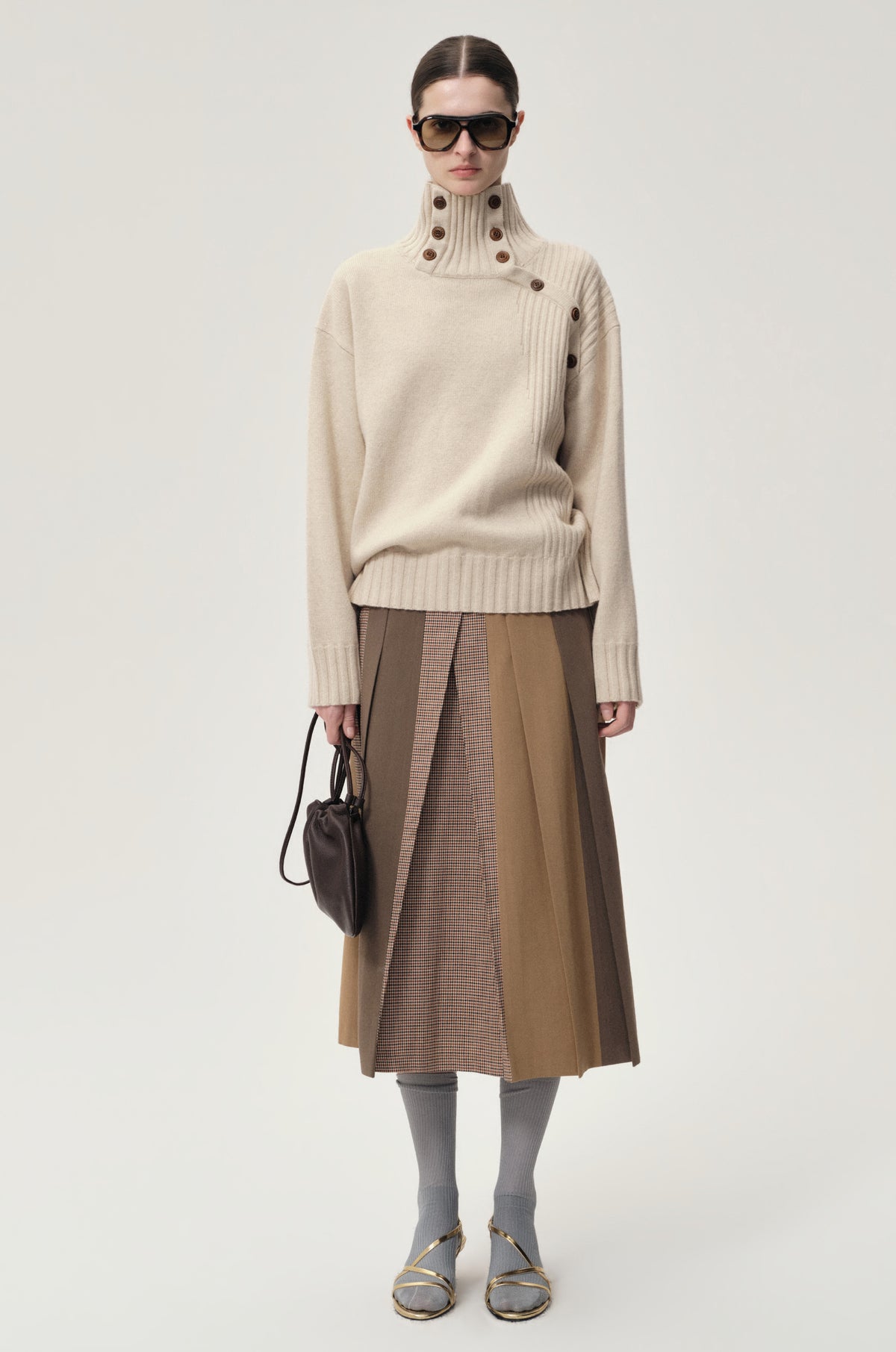 Vicky Turtleneck in Wool and Cashmere Oat Milk