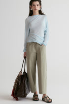 Luma Sheer Draped Top - Glacier Blue