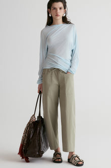 Luma Sheer Draped Top - Glacier Blue