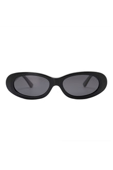 Audrey Oval-frame Sunglasses-Black