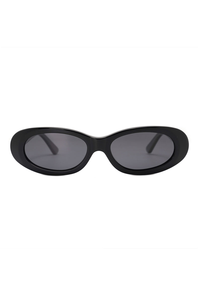 Audrey Oval-frame Sunglasses-Black