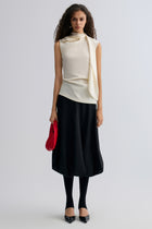 Scarf Wool Top Cream