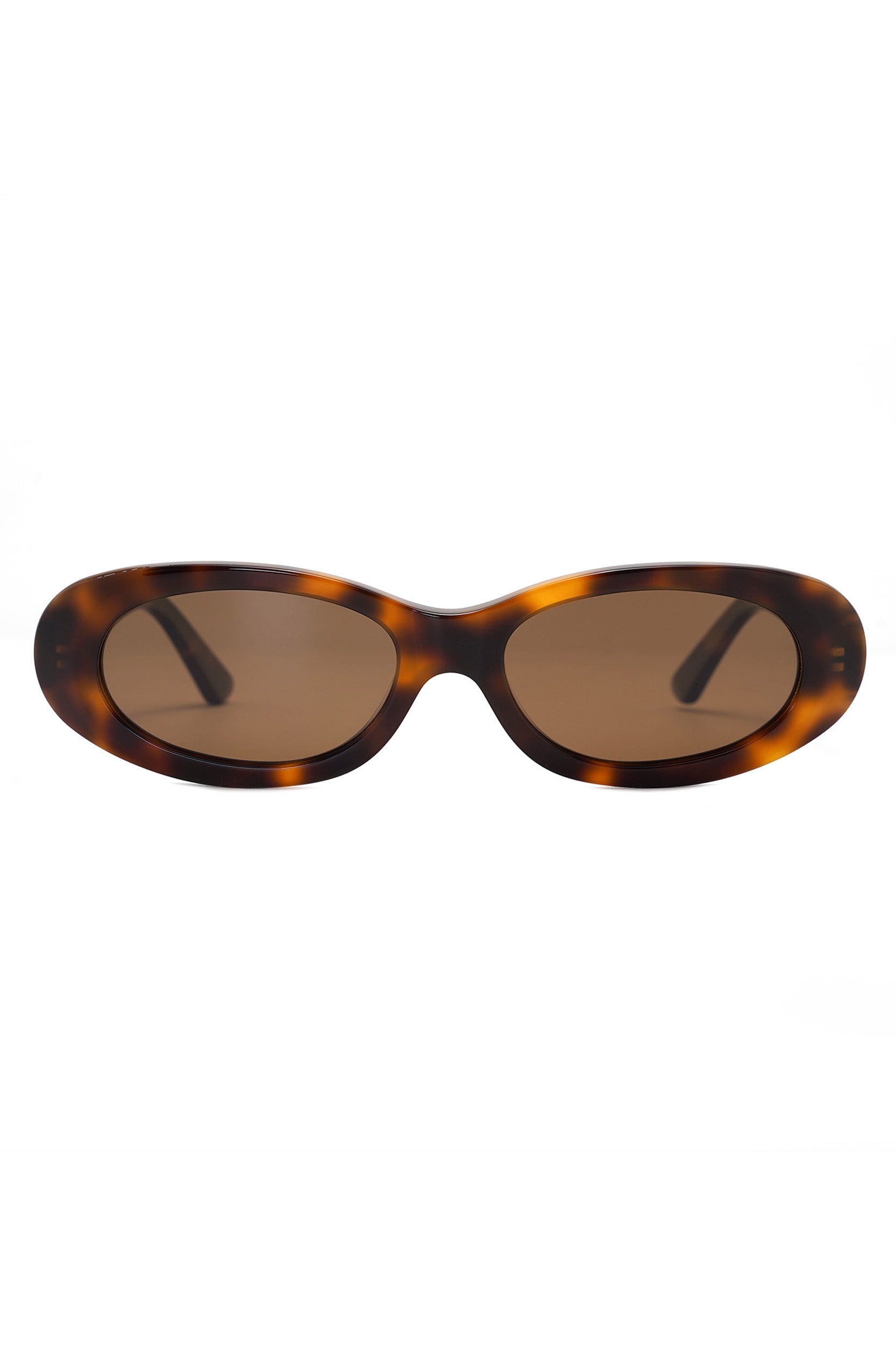 Audrey Oval-frame Sunglasses-Havana brown