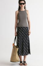 Hand-drawn Stripe Midi Skirt