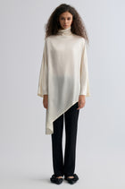 Asymmetric Slouch-neck Blouse Cream