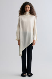 Asymmetric Slouch-neck Blouse Cream