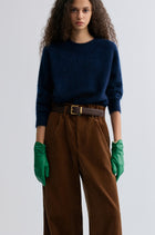 Buttery Boxy Brushed Wool Sweater Navy