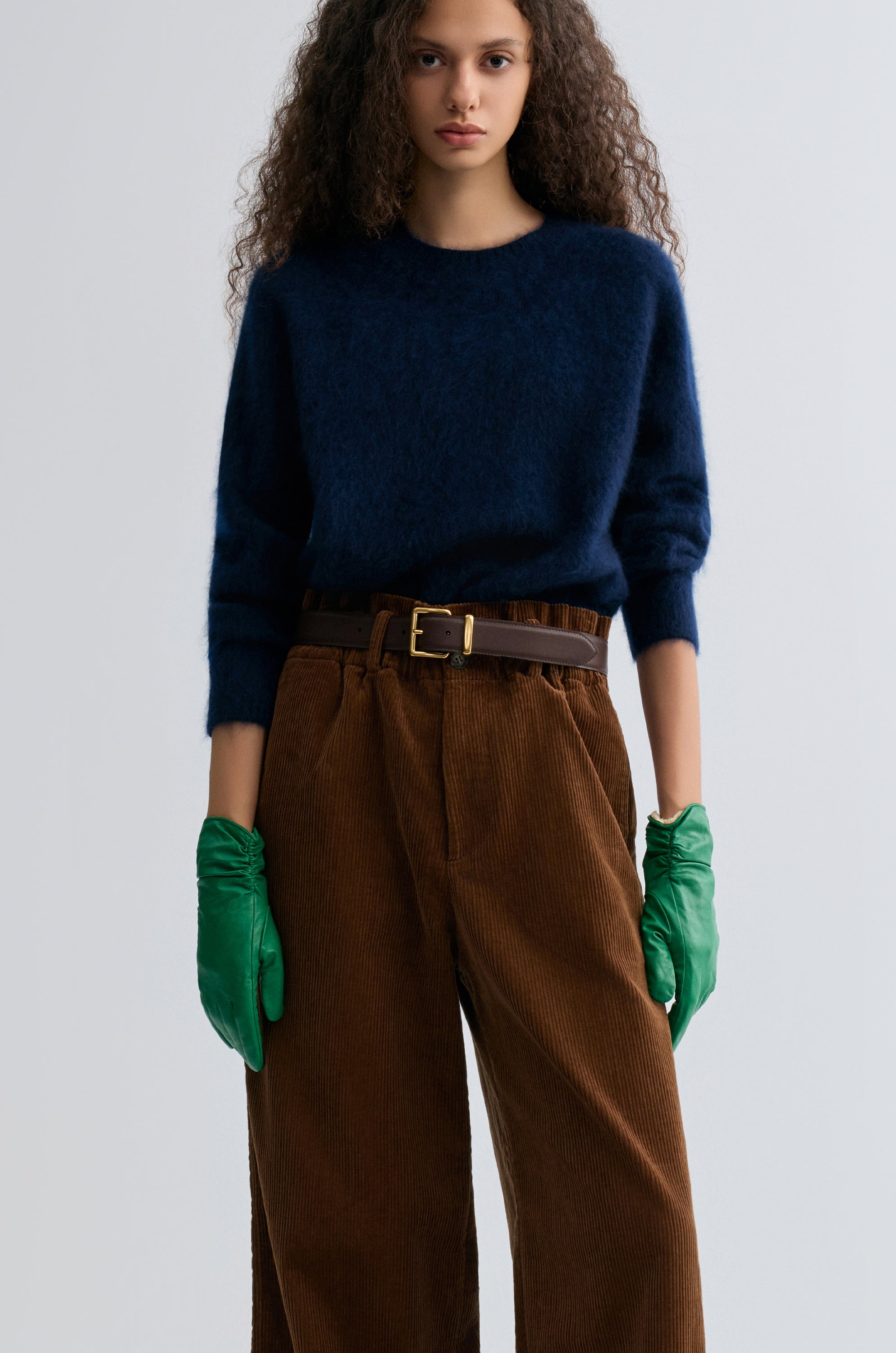 Buttery Boxy Brushed Wool Sweater Navy