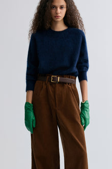 Buttery Boxy Brushed Wool Sweater Navy