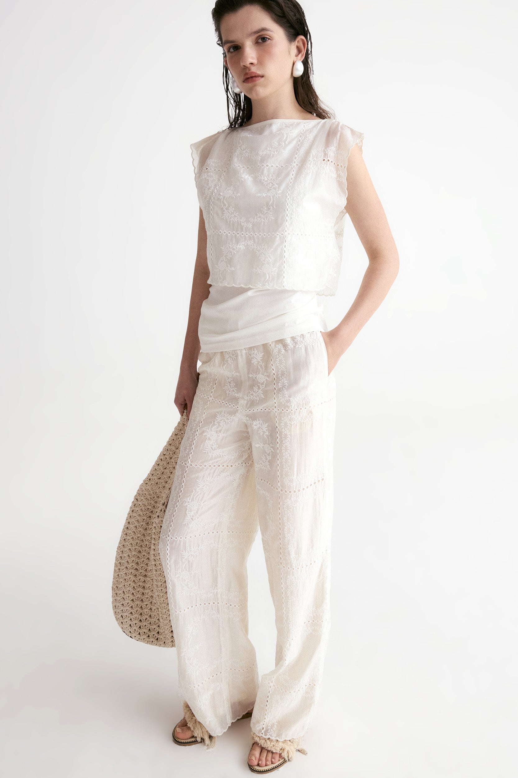 Cutwork Embroidery Trousers