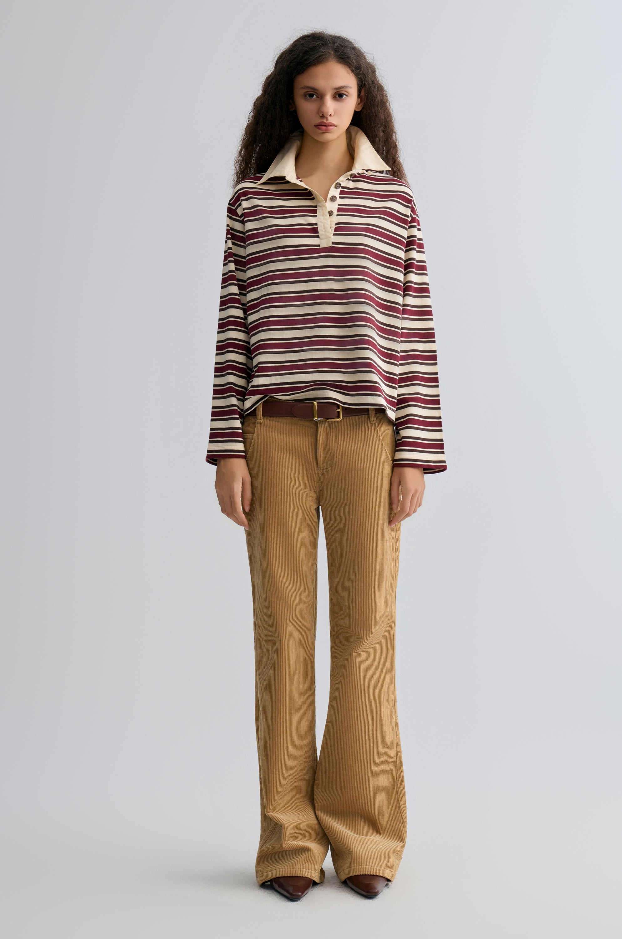 Rugby Stripe Polo Shirt Ivory