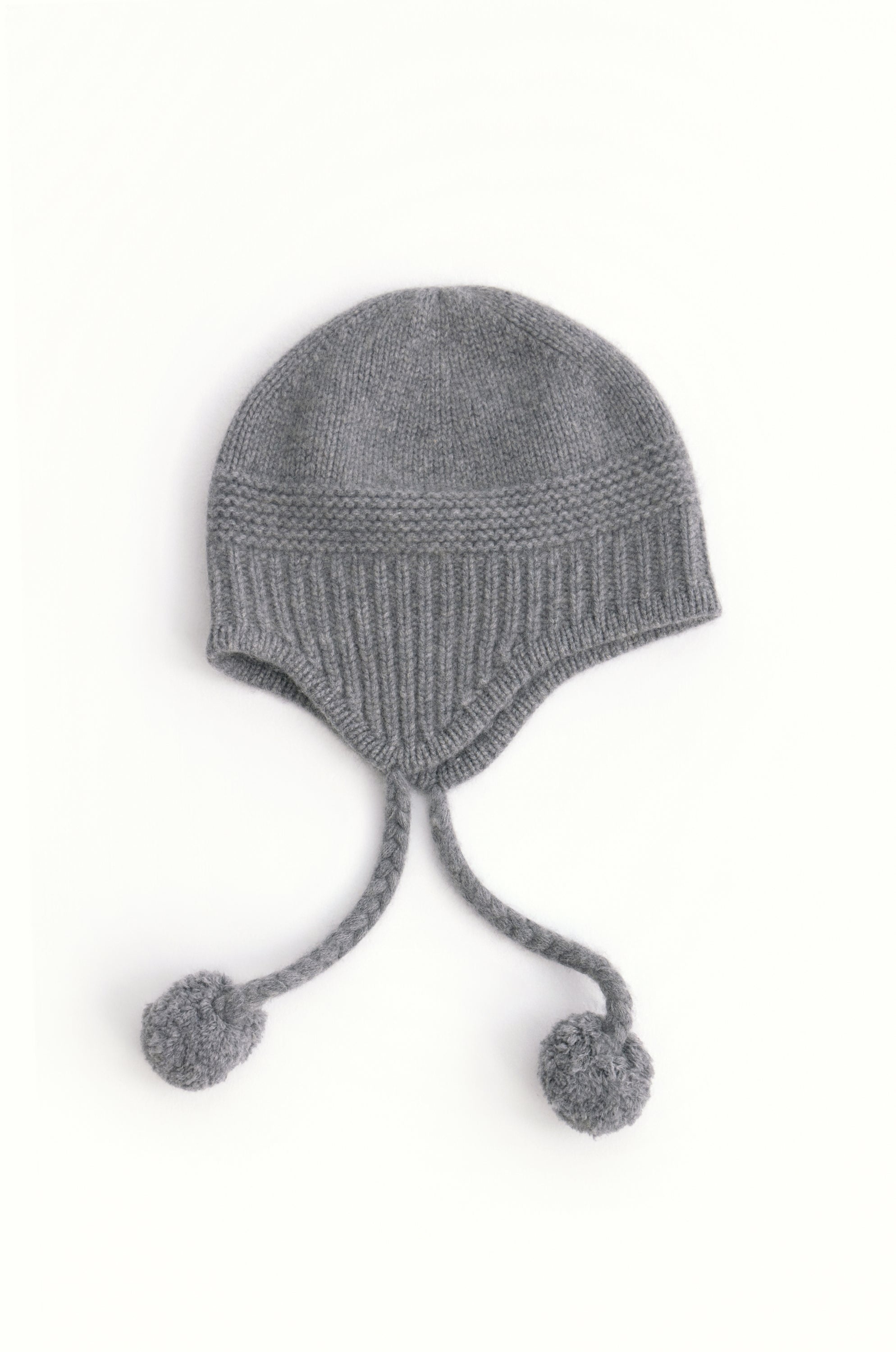 Cashmere Earflap Beanie Grey Melange