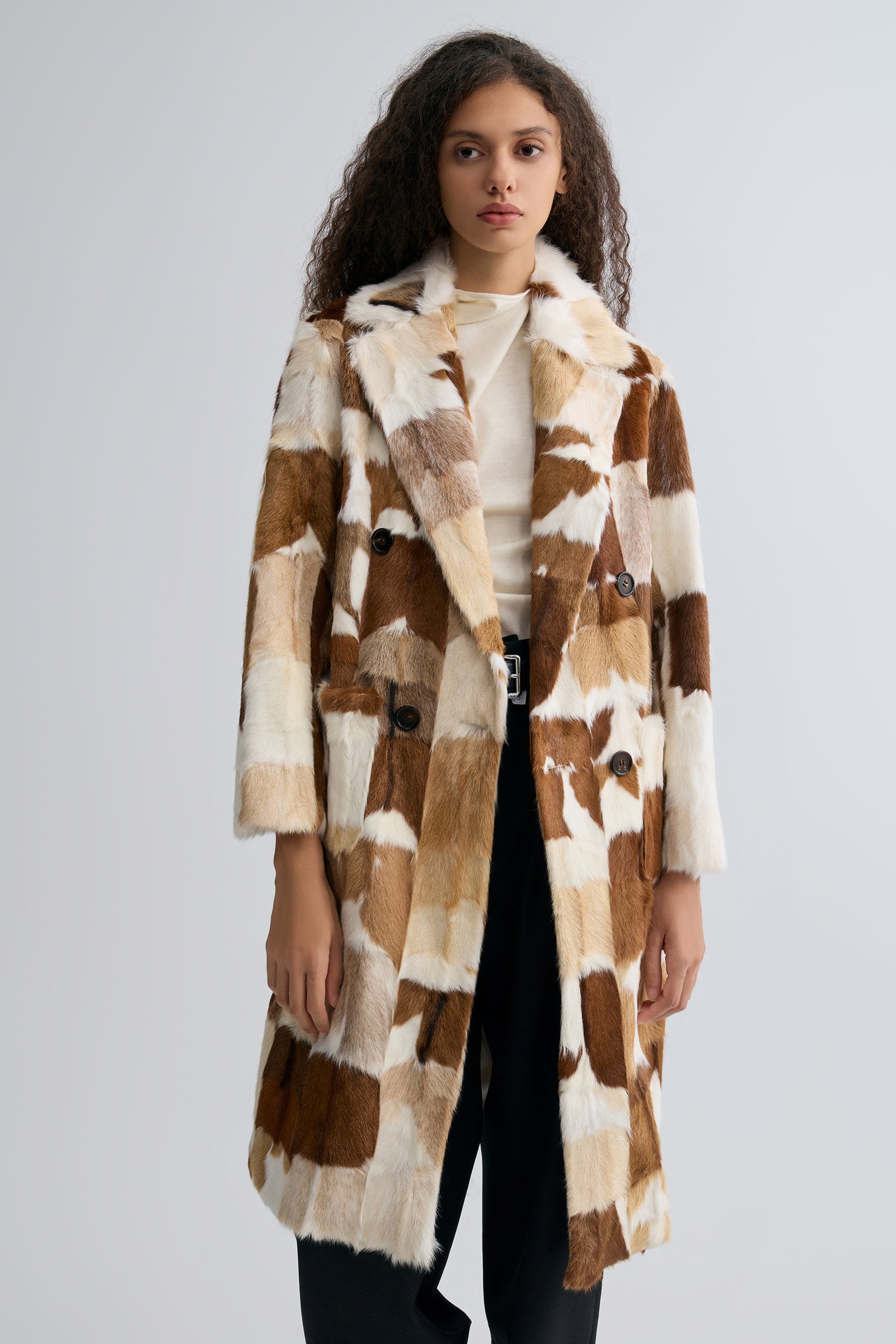 Chevre Patchwork Fur Coat