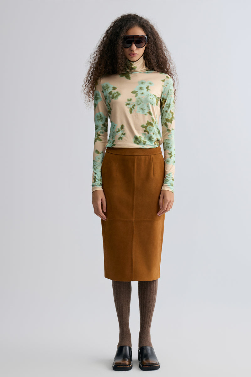 Rosetta Long Sleeve Turtleneck Top Beige
