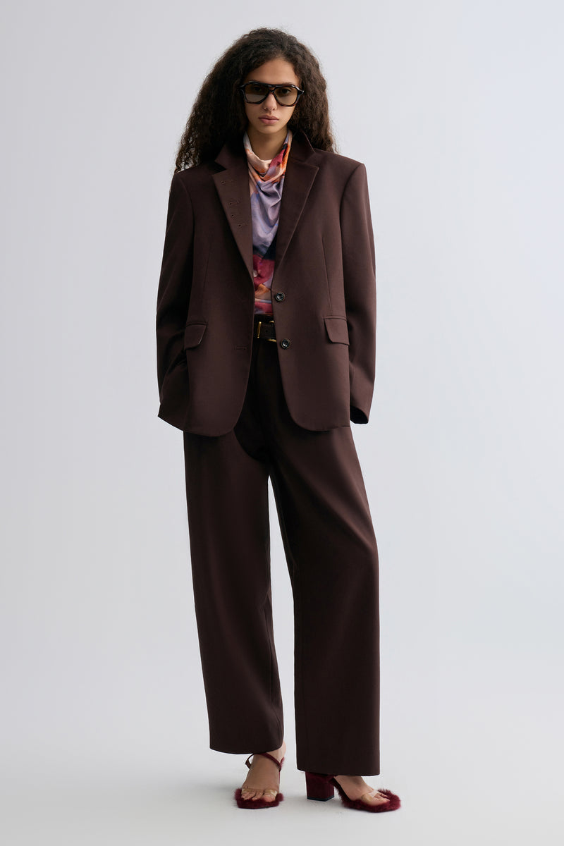 Boxy Single-Breasted Blazer Almandine