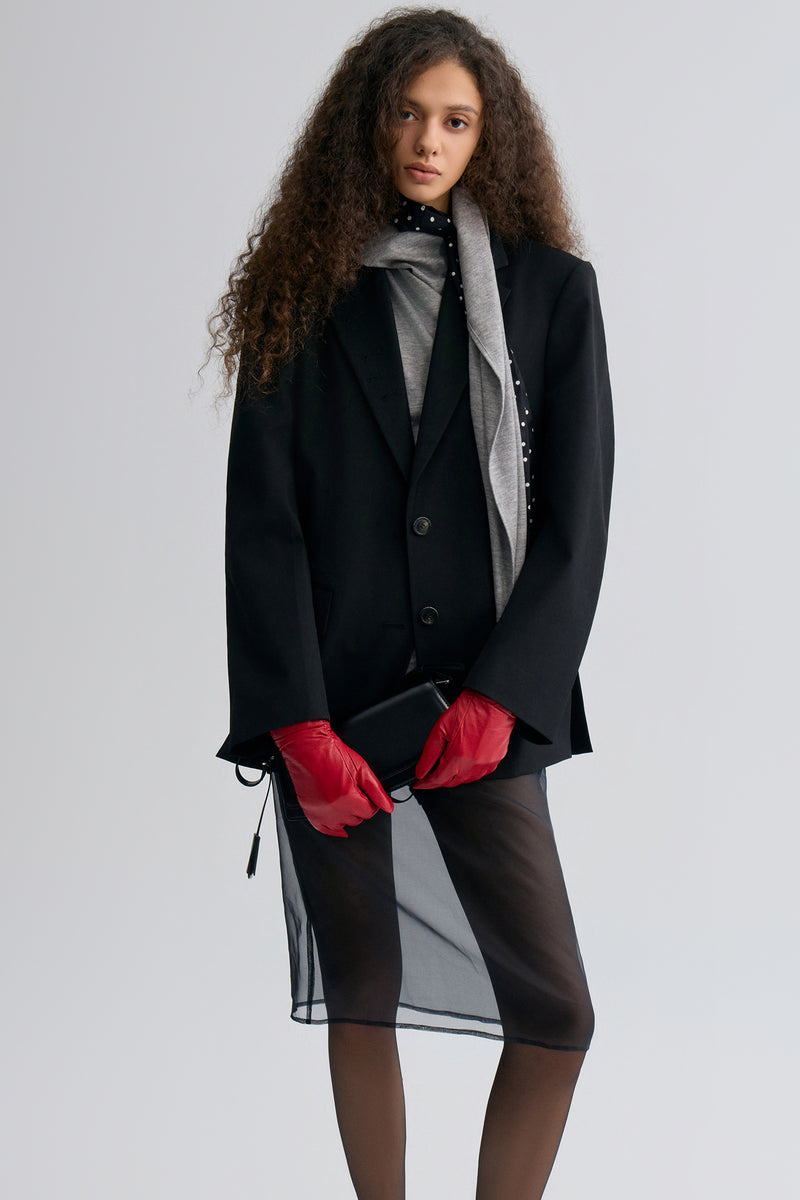 Boxy Single-Breasted Blazer Black