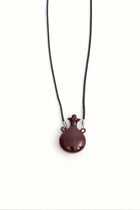 Flask-shaped Pendant Necklace Burgundy