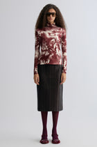 Shadow Long Sleeve Turtleneck Top Cranberry
