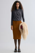 Cowl Jersey Top Heather Grey